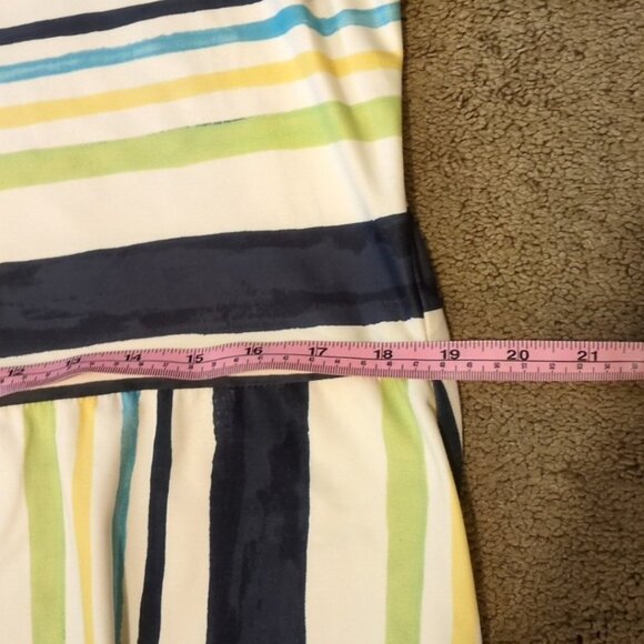 Modes Crystal Fashions Dress XL Maxi Striped Print Sleeveless Slinky Arts Vaca - Picture 3 of 6